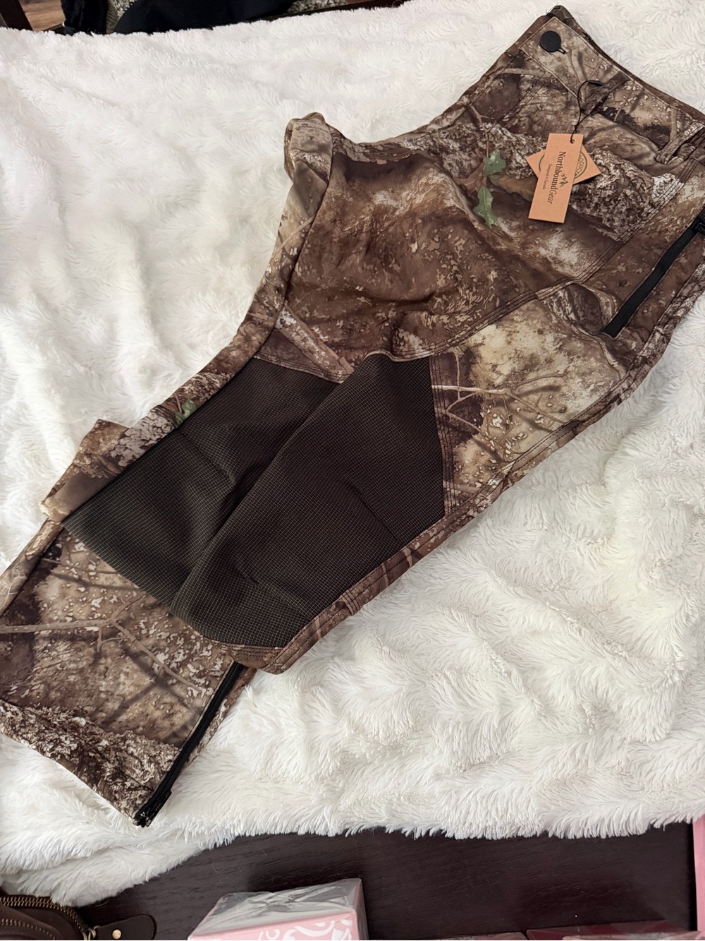 Men's Brown Camo Cargo Pants - Durable Outdoor Utility